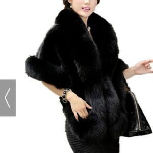 Women's Soft Long Faux Fox Fur Shawl